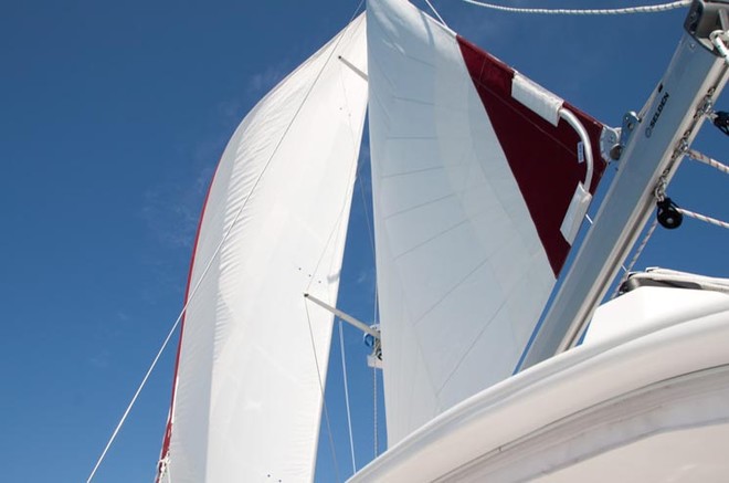 Antares 44i, sail plan with couples in mind - and optional inmast furling system and battened mainsail ©  SW